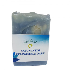Săpun intim cu ulei de orez, ulei de tea tree, pelin și sunătoare.