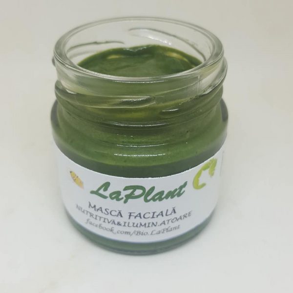 Mască facială nutritivă & iluminatoare cu spirulină.